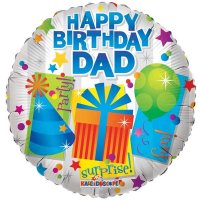 18" Happy Birthday Dad Foil Balloons