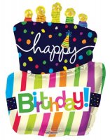 Happy Birthday Funky Cake Shape Balloons