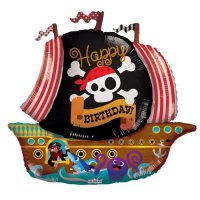 Pirate Ship Happy Birthday Supershape Balloons