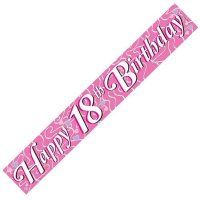 Happy 18th Birthday Pink Banner