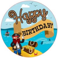 Happy Birthday Pirate Giant Party Badge