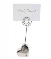 Silver Heart Place Card Holder