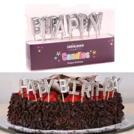 (image for) Happy Birthday Metallic Silver Letter Candles