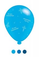 10" 1st Communion Blue Mix Latex Balloons 6 Packs Of 8