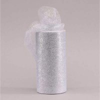 (image for) Silver Glitter Tulle 15cm x 25m