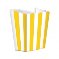 Sun Yellow Candy Buffet Popcorn Treat Boxes x5
