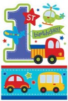 All Aboard Birthday Party Invitations x8