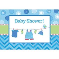 Shower With Love Baby Boy Postcard Invitations 8pk