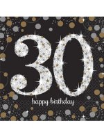30th Birthday Gold Celebration Napkins 16pk