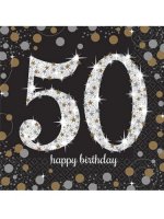 50th Birthday Gold Celebration Napkins 16pk
