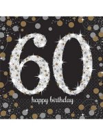 60th Birthday Gold Celebration Napkins 16pk