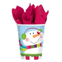 (image for) Joyful Snowman Paper Cups x8