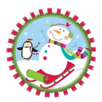 (image for) Joyful Snowman Paper Plates x8