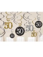 50th Gold Celebration Swirl Decoration