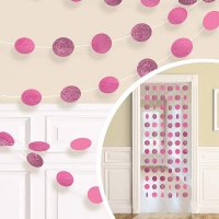 (image for) Bright Pink Glitter String Decorations
