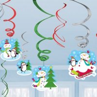 Joyful Snowman Swirl Decorations
