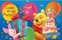 Winnie the Pooh Invitations x 6