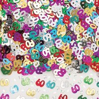 Age 60 Multi Coloured Metallic Confetti
