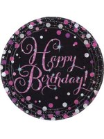 Birthday Pink Celebration Plates 8pk