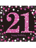 21st Birthday Pink Celebration Napkins 16pk