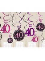 (image for) 40th Pink Celebration Swirl Decoration