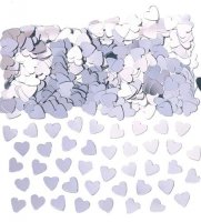 Silver Sparkle Hearts Metallic Confetti