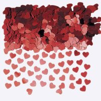 Red Sparkle Hearts Metallic Confetti