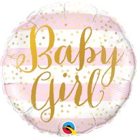 (image for) 9" Baby Girl Pink Stripes Air Filled Balloons