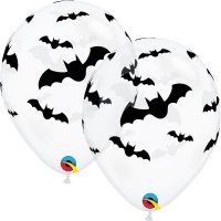 11" Black Bats Latex Balloons 25pk