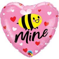 (image for) 18" Bee Mine Hearts Foil Balloons
