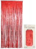 (image for) Red Foil Door Shimmer Curtain