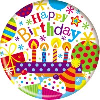 Happy Birthday Candles Assorted Small Badges 6pk