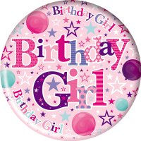 Birthday Girl Small Round Badges x6