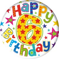 (image for) Happy 6th Birthday Small Badges 6pk