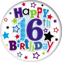 (image for) Age 16 Birthday Small Round Badges x6