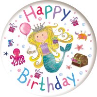(image for) Happy Birthday Mermaid Small Badges 6pk