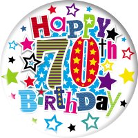 (image for) Age 70 Birthday Small Badges 6pk