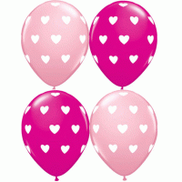 11" Pink And Wild Berry Big Hearts Latex Balloons 25pk