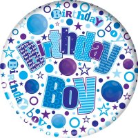 Blue Birthday Boy Jumbo Badge