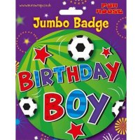 Birthday Boy Football Jumbo Badge