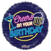 (image for) 18" Cheers On Your Birthday Eco Foil Balloons