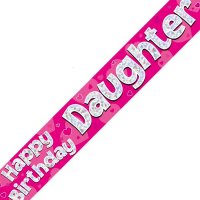 (image for) Happy Birthday Daughter Pink Holographic Banner