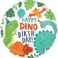 18" Happy Dino-Mite Birthday Foil Balloons