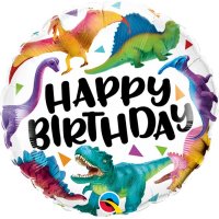 18" Happy Birthday Colourful Dinosaurs Foil Balloons