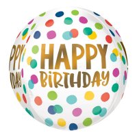 (image for) Happy Birthday Dots Orbz Foil Balloons