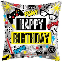 (image for) 18" Happy Birthday Computer Games Foil Balloons