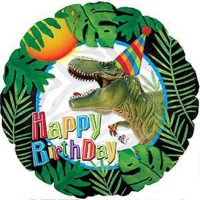 18" Happy Birthday Party Dinosaur Foil Balloons