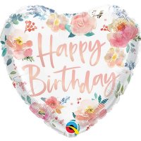 18" Happy Birthday Watercolour Roses Foil Balloons