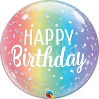 (image for) 22" Happy Birthday Ombre & Dots Single Bubble Balloons