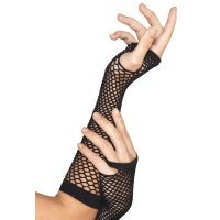 Long Black Fishnet Gloves